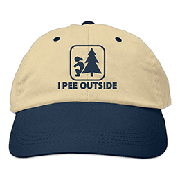 Khaki/Navy I Pee Outside (Ladies Version) Embroidered Hats 