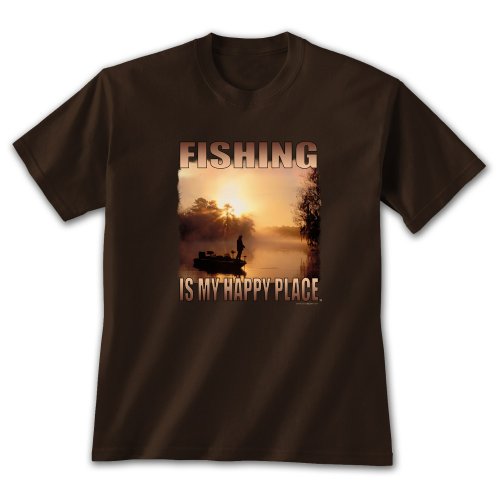 Fishing Happy Place Dark Chocolate T-Shirt