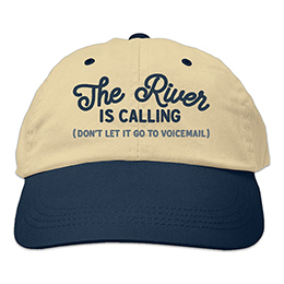 Khaki/Navy The River Is Calling Embroidered Hats 