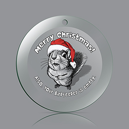 Clear Christmas Excuse Me Squirrel Ornament 