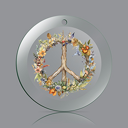 Clear Peace Flowers Ornament 