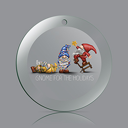 Clear Gnome for the Holidays Ornament 