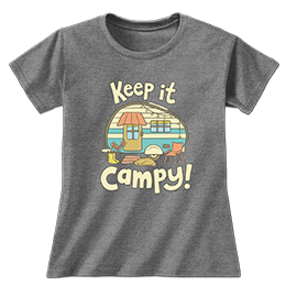 Graphite Heather Keep it Campy Ladies T-Shirts 