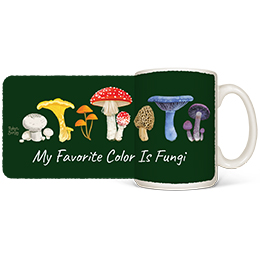 White My Favorite Color is Fungi Coffee Mugs 