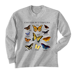 Sports Grey Eastern Butterflies Long Sleeve Tees 