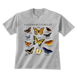 Sports Grey Eastern Butterflies T-Shirts 