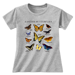 Sports Grey Eastern Butterflies Ladies T-Shirts 