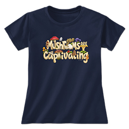 Navy Mushrooms are CAP-tivating Ladies T-Shirts 