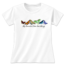 White My Favorite Color - Butterflies Ladies T-Shirts 