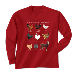 Cardinal Red How to Identify Chickens Long Sleeve Tees 