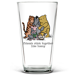 Clear Friends Stick Together Pint Glass - Color Printed 