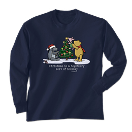 Navy Togethery Holiday Long Sleeve Tees 