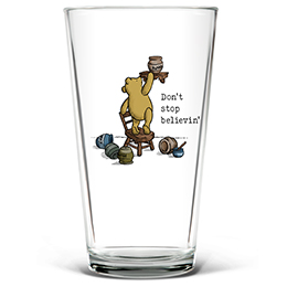 Clear Don't Stop Believin' Pint Glass - Color Printed 