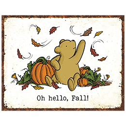 NA Oh Hello Fall Tin Sign 