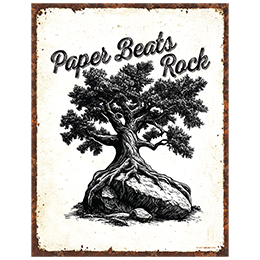 NA Paper Beats Rock Tin Sign 