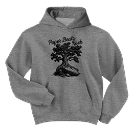 Graphite Heather Paper Beats Rock Hooded Sweatshirts 