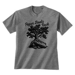 Graphite Heather Paper Beats Rock T-Shirts 