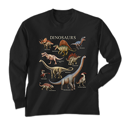 Black Dinosaurs Long Sleeve Tees 