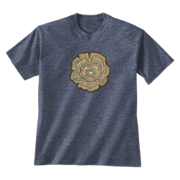 Heather Navy Tree Rings T-Shirts 