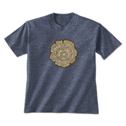 Heather Navy Tree Rings T-Shirts 