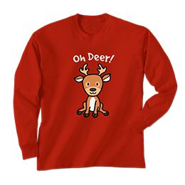 Red Oh Deer Long Sleeve Tees 