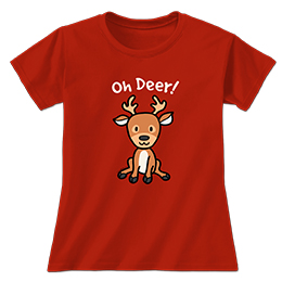 Red Oh Deer Ladies T-Shirts 