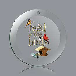 Clear Feed the BIrds Ornament 