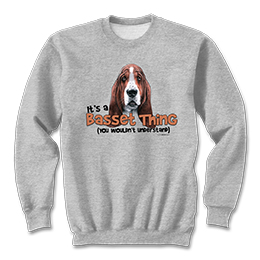 Sports Grey Basset Thing Sweatshirts 